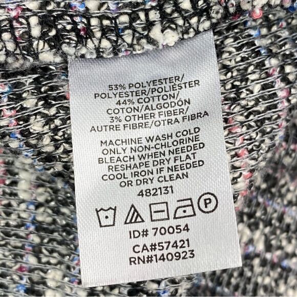 Loft Boucle Textured Bell Sleeve Knit Top Black Multi Large - Picture 11 of 12